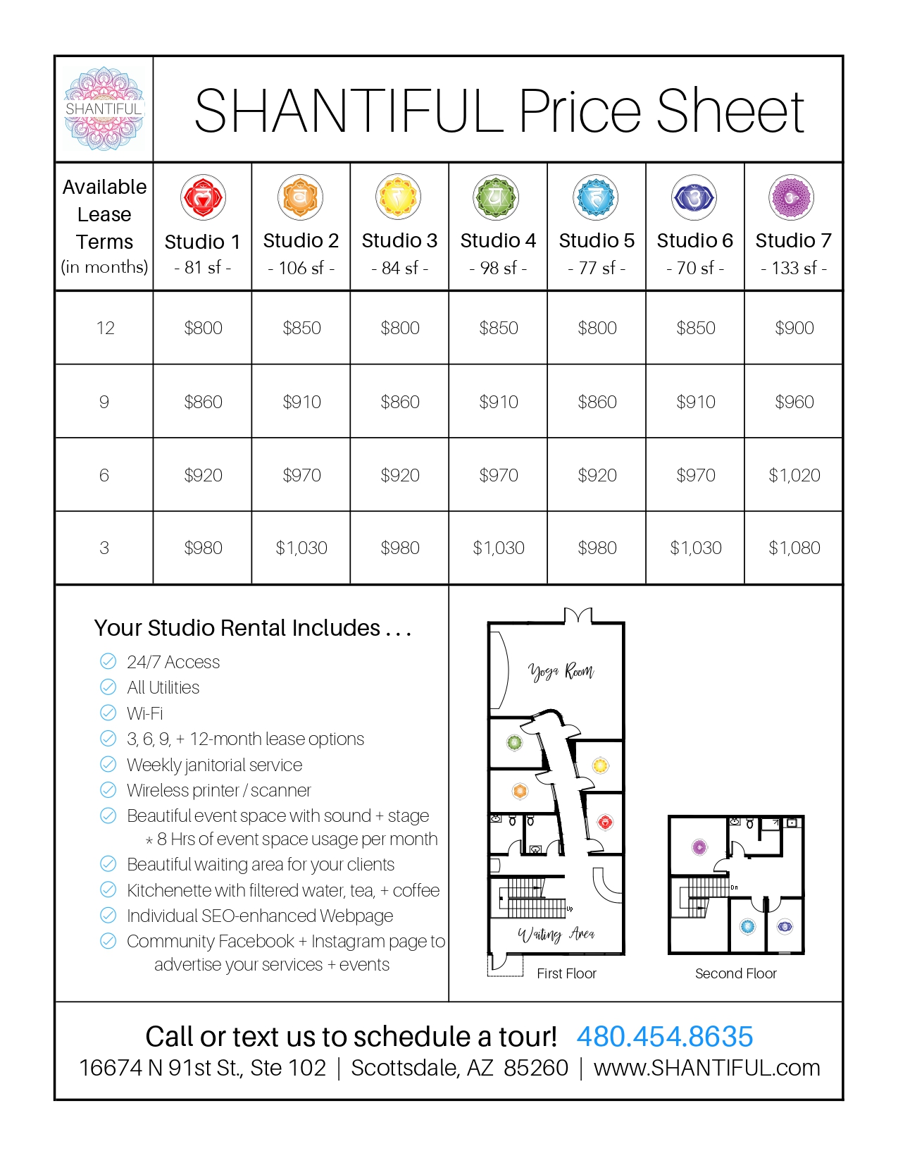 SHANTIFUL Co-working Rental Rates
